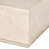 Oakland Rectangular Outdoor Coffee Table, Cream Marble