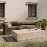 Oakland Rectangular Outdoor Coffee Table, Cream Marble