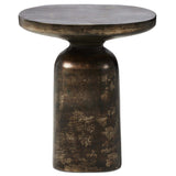 Odessa End Table, Distressed Bronze-Furniture - Accent Tables-High Fashion Home