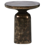 Odessa End Table, Distressed Bronze-Furniture - Accent Tables-High Fashion Home