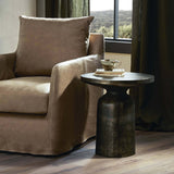 Odessa End Table, Distressed Bronze-Furniture - Accent Tables-High Fashion Home