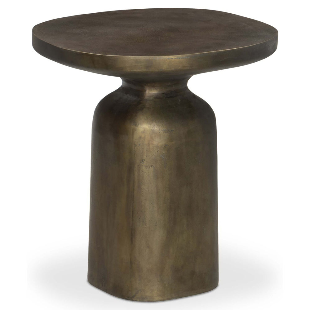 Odessa End Table, Textured Aged Brass-Furniture - Accent Tables-High Fashion Home