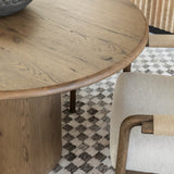 Olexey Oval Dining Table, Rubbed Light Oak