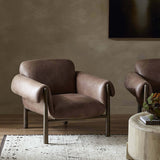 Olia Leather Chair, Palermo Cigar-Furniture - Chairs-High Fashion Home