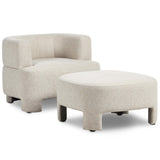 Olvera Chair w/ Ottoman, Crete Pebble-Furniture - Chairs-High Fashion Home