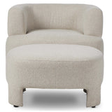 Olvera Chair w/ Ottoman, Crete Pebble-Furniture - Chairs-High Fashion Home