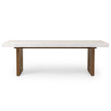 Olympia Dining Table, White Marble-Furniture - Dining-High Fashion Home