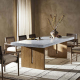 Olympia Dining Table, White Marble-Furniture - Dining-High Fashion Home