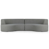 Opal Outdoor 2 Piece Curved Sectional, Hayes Smoke-Furniture - Sofas-High Fashion Home