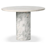 Oranda 42" Round Dining Table, Polished White Marble