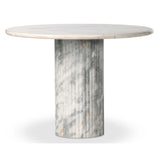 Oranda 42" Round Dining Table, Polished White Marble