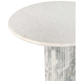 Oranda 42" Round Dining Table, Polished White Marble