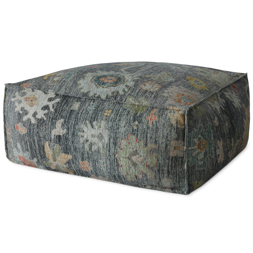 Loloi Pouf LPF0034, Charcoal/Multi-Furniture - Chairs-High Fashion Home