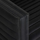 Padma Leather Sofa, Eucapel Black-Furniture - Sofas-High Fashion Home