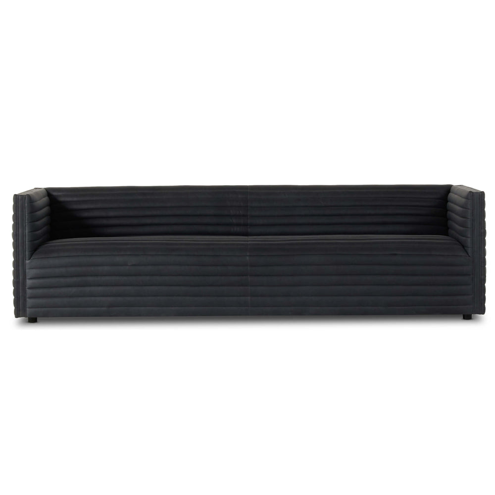 Padma Leather Sofa, Eucapel Black-Furniture - Sofas-High Fashion Home