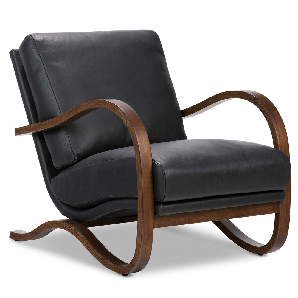 Paxon Leather Chair, Brickhouse Black-Furniture - Chairs-High Fashion Home