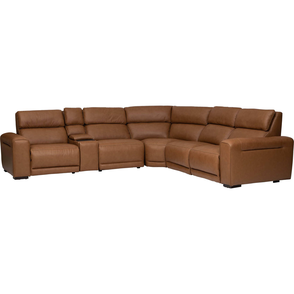 Pembroke 6 Piece Power Recliner Sectional, Aline Butternut-Furniture - Sofas-High Fashion Home