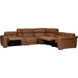 Pembroke 6 Piece Power Recliner Sectional, Aline Butternut-Furniture - Sofas-High Fashion Home