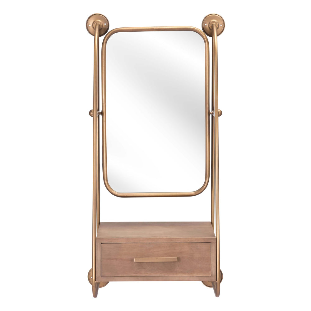 Peralta Mirror Shelf, Brass