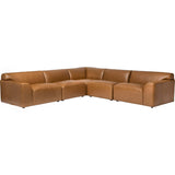 Perry 5 Piece Sectional, Boston Camel