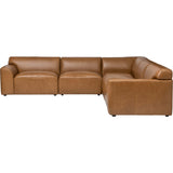 Perry 5 Piece Sectional, Boston Camel