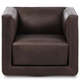 Phillip Leather Swivel Chair, Heirloom Cigar-Furniture - Chairs-High Fashion Home