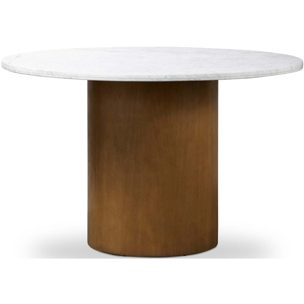 Pilo Round Dining Table, Italian White Marble