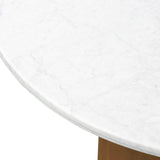 Pilo Round Dining Table, Italian White Marble