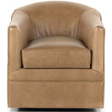 Quinton Leather Swivel Chair, Osorno Taupe-Furniture - Chairs-High Fashion Home