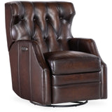 Henderson Leather Power Swivel Glider Recliner, Vortex-Furniture - Chairs-High Fashion Home