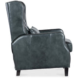 Whittney Leather Recliner, Silver Blue-Furniture - Chairs-High Fashion Home