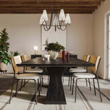 Nolan Rectangular Dining Table, Black-Furniture - Dining-High Fashion Home