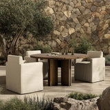 Railay Round Outdoor Dining Table, Stained Toasted Brown-Furniture - Outdoor-High Fashion Home