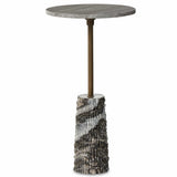 Raven End Table, Ribbed Ebony-Furniture - Accent Tables-High Fashion Home