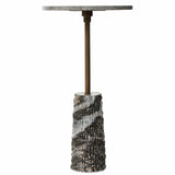 Raven End Table, Ribbed Ebony-Furniture - Accent Tables-High Fashion Home