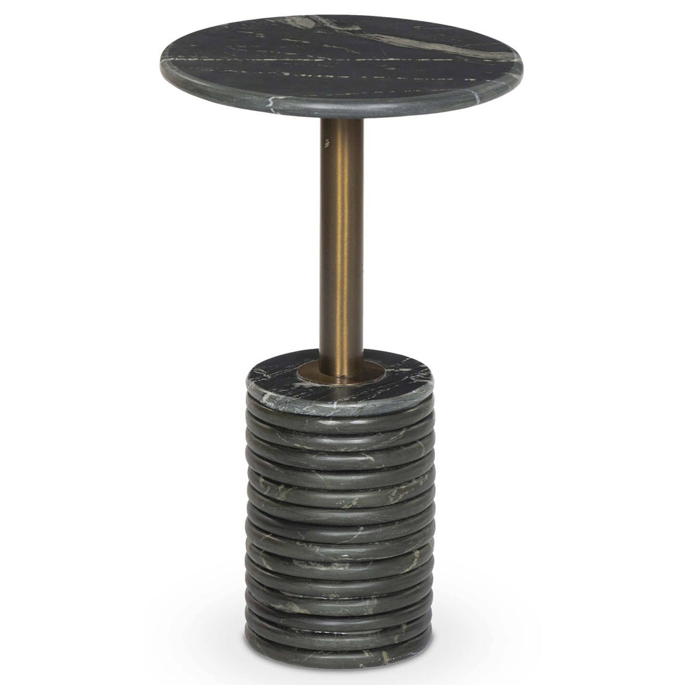 Reeves End Table, Black Marble-Furniture - Accent Tables-High Fashion Home