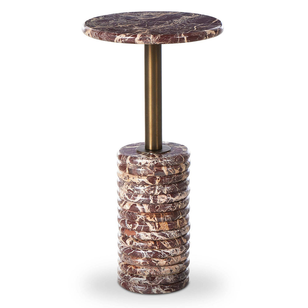 Reeves End Table, Garnet Marble-Furniture - Accent Tables-High Fashion Home