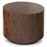 Renan Round End Table, Natural Morado