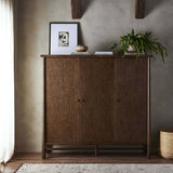 Renaud 3-Door Cabinet, Dark Toasted Oak-High Fashion Home