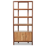 Renza Bookcase, Smoked Honey-Furniture - Storage-High Fashion Home