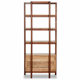 Renza Bookcase, Smoked Honey-Furniture - Storage-High Fashion Home