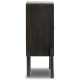 Reza Bar Cabinet, Worn Black-Furniture - Storage-High Fashion Home