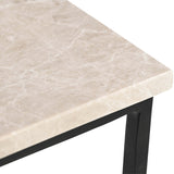 River Side Table, Botticino Marble-Furniture - Accent Tables-High Fashion Home