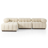 Roma 3-Piece Sectional w/Ottoman, Durham Cream-Furniture - Sofas-High Fashion Home