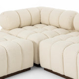 Roma 3-Piece Sectional w/Ottoman, Durham Cream-Furniture - Sofas-High Fashion Home