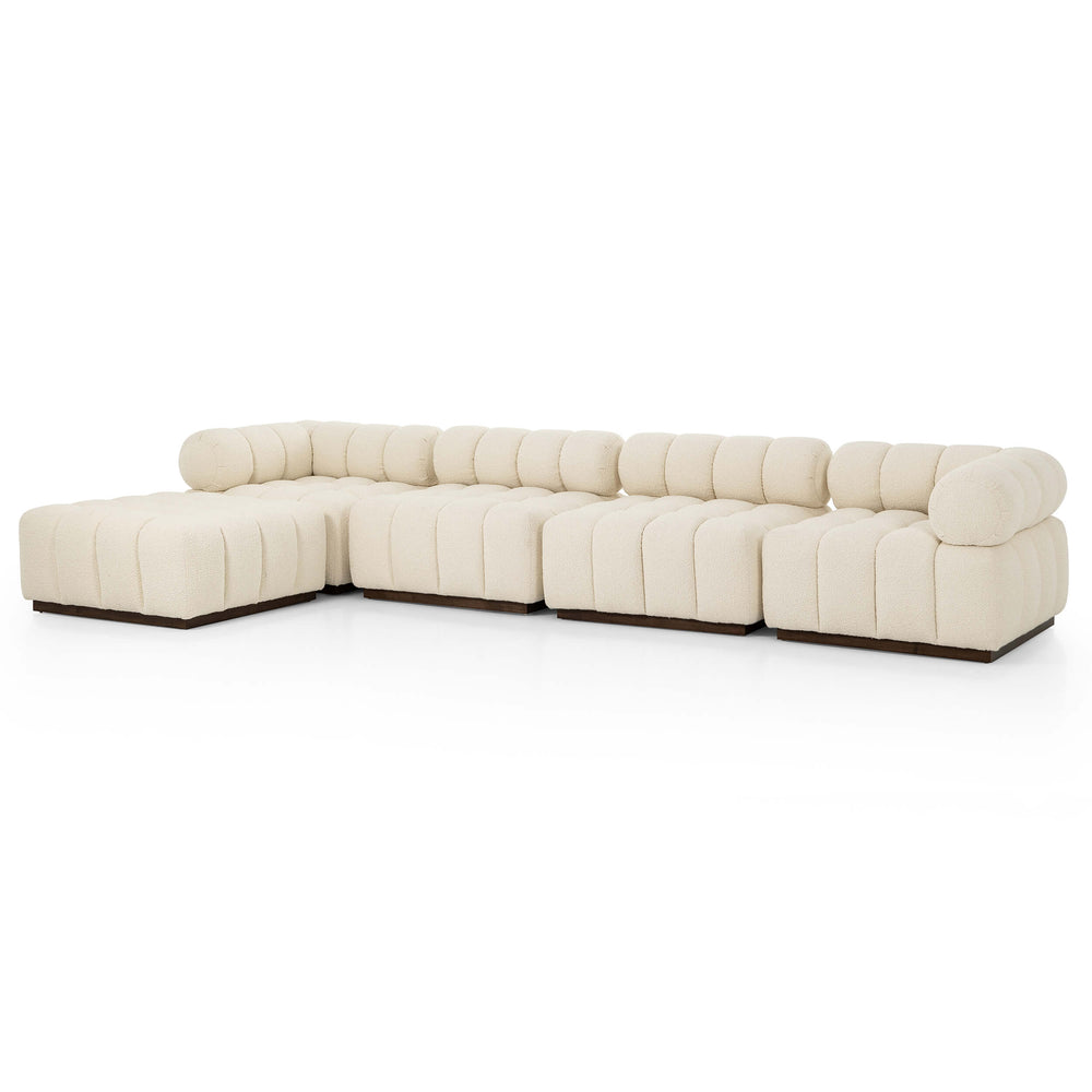 Roma 4-Piece Sectional w/Ottoman, Durham Cream-Furniture - Sofas-High Fashion Home