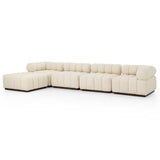 Roma 4-Piece Sectional w/Ottoman, Durham Cream-Furniture - Sofas-High Fashion Home