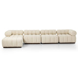 Roma 4-Piece Sectional w/Ottoman, Durham Cream-Furniture - Sofas-High Fashion Home