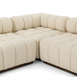 Roma 4-Piece Sectional w/Ottoman, Durham Cream-Furniture - Sofas-High Fashion Home