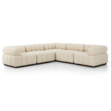 Roma 5-Piece Sectional, Durham Cream-Furniture - Sofas-High Fashion Home